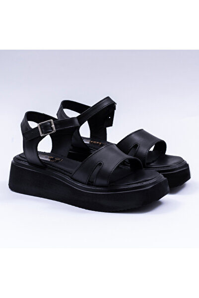 VAGAM Sandale Dama din Piele Naturala Negre