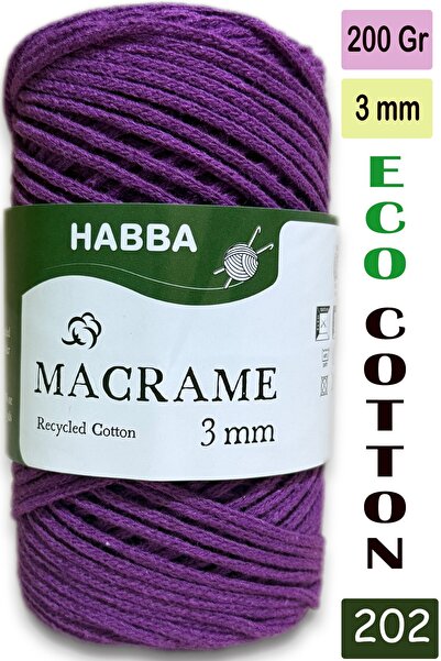 habba respect Habba 3 mm -Premium Cotton Cotton Macrame Cord-Cotton Chain Mac...
