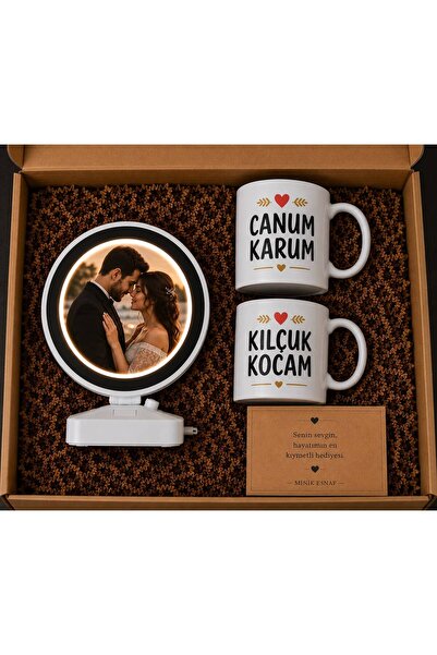 Minik Esnaf Canum Karım & Kılçuk Kocam Kupa Seti – Çiftlere Özel Romantik Hed...