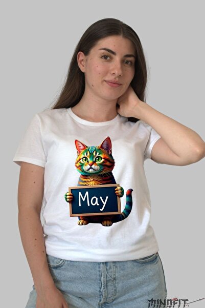 GILDAN Tricou Cu Pisica Multicolora May