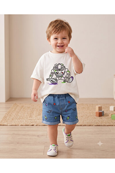 babytex Children's Oversize Printed T-Shirt Space Themed Astronaut Pattern Un...