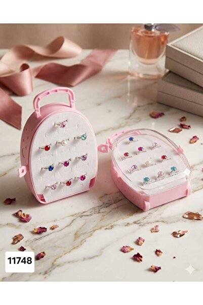 Generic Children's Rings in a Cute Pink Bag