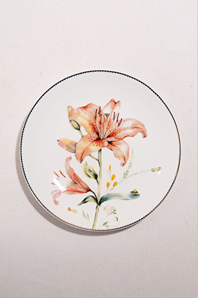 Paşabahçe Flora Porselen Pasta Tabağı Pembe 21 cm