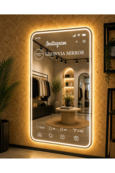GLOWVİA Mirror İnstagram Kişiye Özel Tasarım Ayna