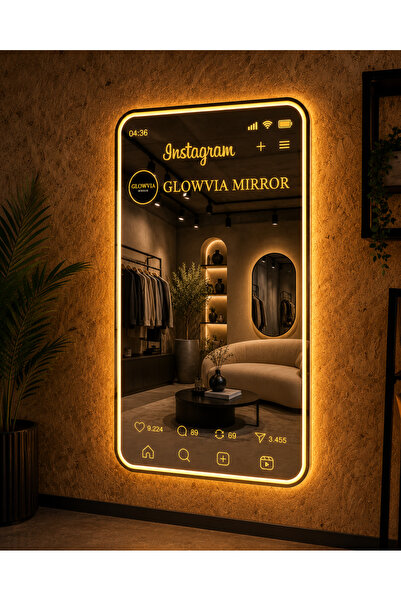 GLOWVİA Mirror İnstagram Kişiye Özel Tasarım Ayna