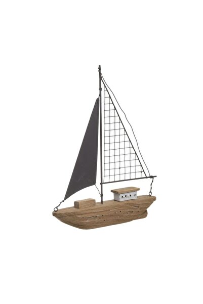 DecoDepot Boat decoration, wood/metal, 24x5x32 cm