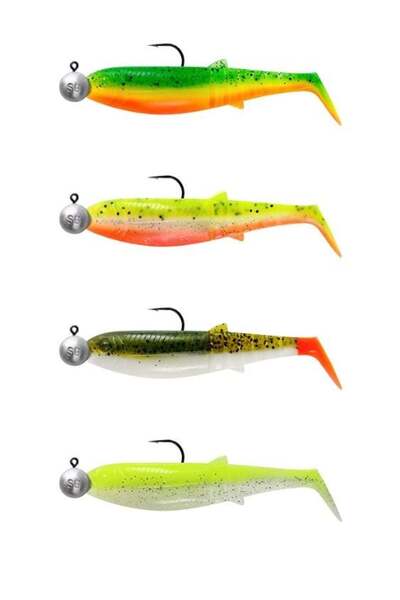 Genel Markalar Cannibal Shad 8cm 5gr+7.5gr #2/0 Dark Water 4+4 Adet maket Balık