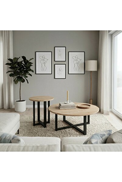 Mourah Home Mesa 2‑Piece Coffee Table Set 90cm W - Oak M.SH.29378.2