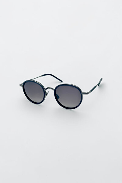 Mustang MU7616 01 Polarize Unisex Güneş Gözlüğü 48 Ekartman Yuvarlak Metal Çe...