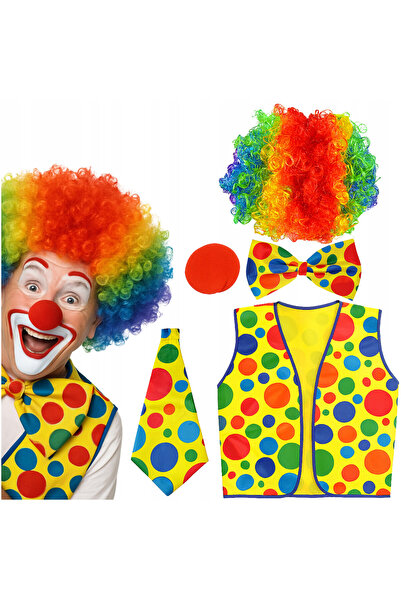 Korbi Set Costum De Clovn, Korbi, 5 Piese, 40x18x53x60x50x5x25x17 cm, Peruca ...