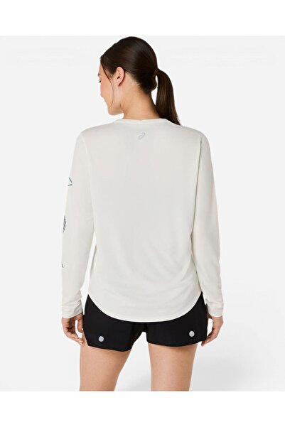Asics FUJITRAIL LOGO LS TOP Kadın Bej Uzun Kollu Tshirt 2012D430-100