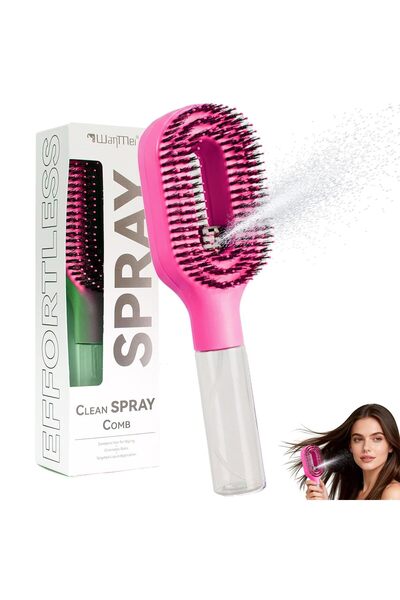Generic 2-in-1 Detangler Hair Brush, With Built-In Mister Spray, Wet & Dry De...