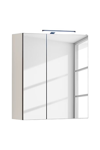 OEM Ντουλάπι μπάνιου με καθρέφτη και LED, 60x70x23 εκ., 2 πόρτες, 2 ράφια