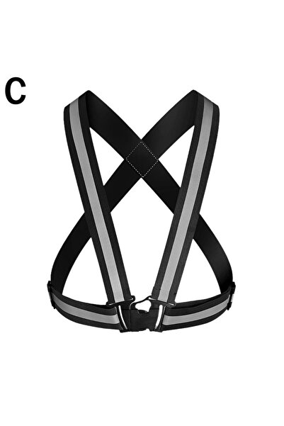 Choice C Cycling Reflective Strip Safety Vest Adjustable Highly Elastic Elect...