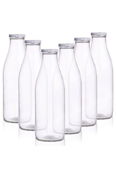 Orion 6x Sticle de lapte din sticlă de 1L cu capace cu filet