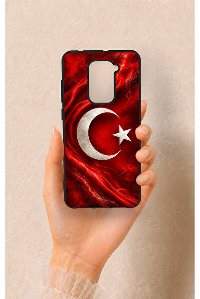 Vip Case Redmi Note 9 Uyumlu Türk Bayrağı Desenli Silikon Kılıf