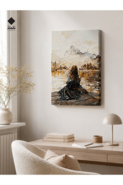 Nuqta لوحة فنية جدارية كانفس فاخرة بإطار مخفي مقاس 40x60 سم
