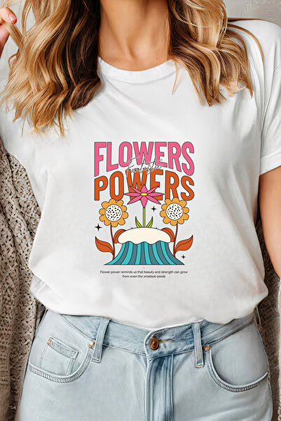 Sarah's Boutique Women's T-shirt – 100% cotton – Flowers Powers