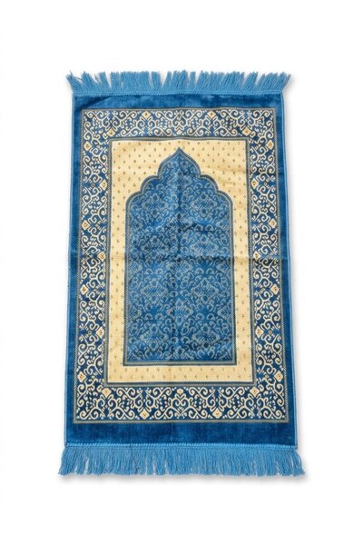 AL HANNAN TEX Namazlık dokuma 1 adet şpinger seccade (450_500 gr ) bebe mavi ...