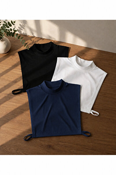 mirach 3-Piece Super Economical Navy Blue Black White Neck Collar Pack Scrubs...