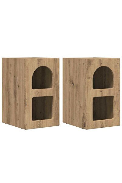 vidaxl Noptieră 2 pcs Stejar Artizanal 29,5 x 33,5 x 50 cm