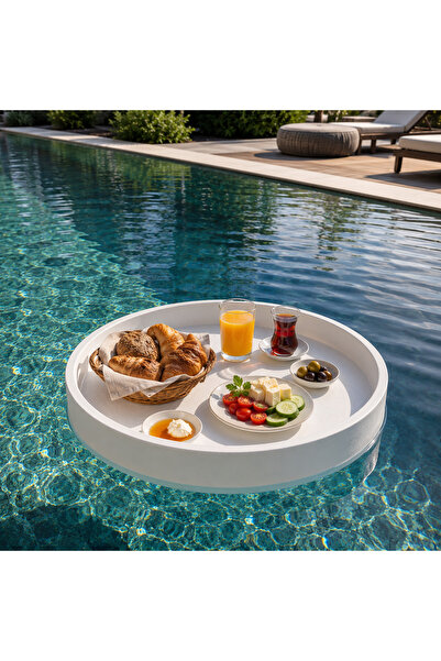 polysanat Fiberglas Havuz Tepsisi/Yüzen Kahvaltı Tepsisi/Floating Tray/60 cm ...