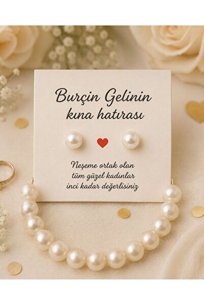 Lalim Aksesuar İnci Küpe + İnci Bileklik