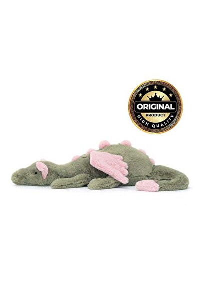 ARCO STORE Malakai Dragon - Soft Green Stuffed Dragon with Pink Wings and Hum...