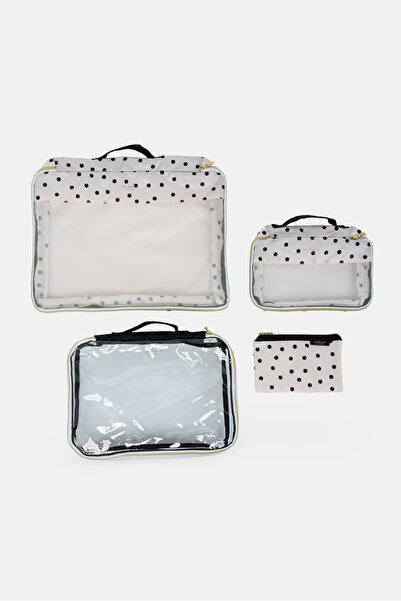 ISAAC MIZRAHI 4 Pieces Travel Packing Cube Set, Beige