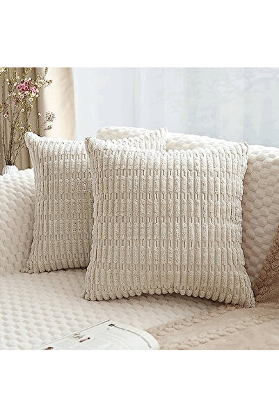 MIULEE Set 2 fete de perne decorative, Miulee, crem, 45x45 cm, WI2P