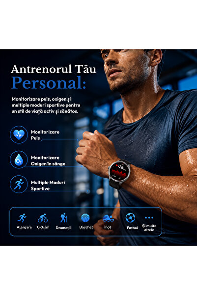 Medeyatech Smartwatch H99, 4G LTE, Android, Ecran 1.95" AMOLED, 3GB RAM, 32GB ROM, Cameră Rotativă 180 ° Google Play, WhatsApp, TikTok, GPS, Deblocare facială, Monitorizare sănătate