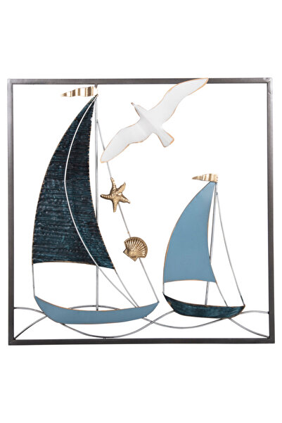 DecoDepot Decoratiune metalica de perete, design marin, 50x6x50 cm