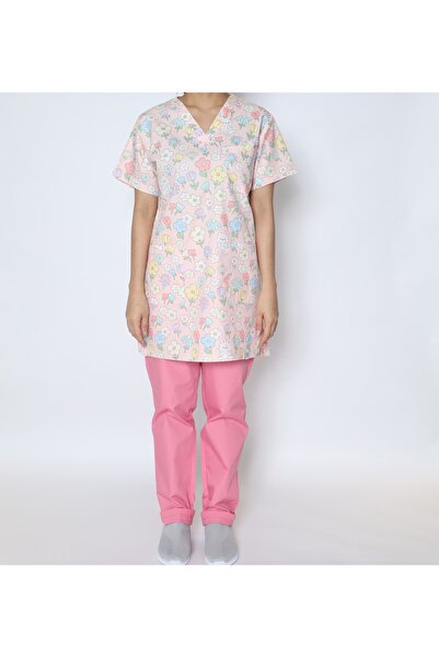 OEMS Nanny costume uniform - pink roses - xxl