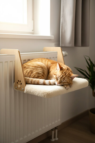 GOBYPET Peluş Kalorifer Petek Radyatör Yatağı Kedi Geniş Kedi-Köpek Kalorifer...