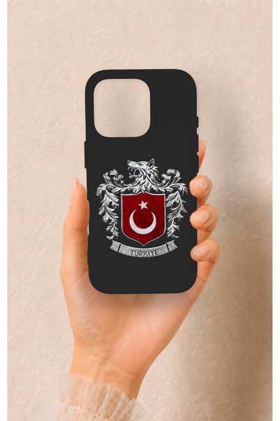 Vip Case iPhone 16 Pro Compatible Turkish Emblem Patterned Silicone Case