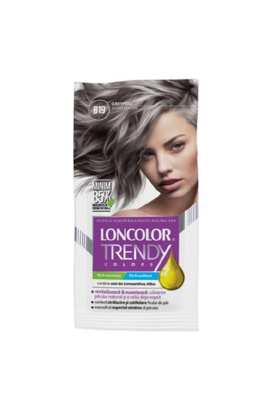Loncolor Vopsea de Par Semipermanenta - Trendy Colors, nuanta B19 Blond Cenus...
