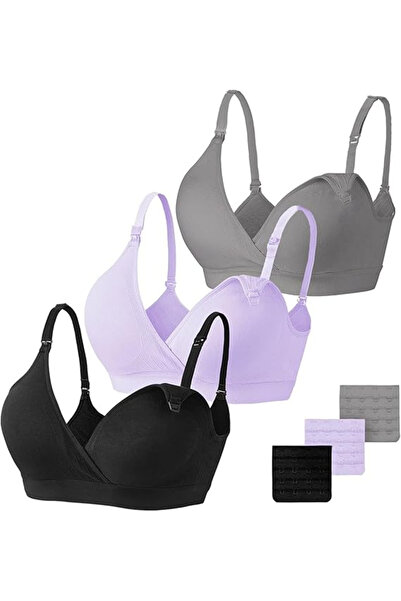OEM Set 3 sutiene alăptare Vinfact fără cusături, V-neck, elastice, pentru sa...