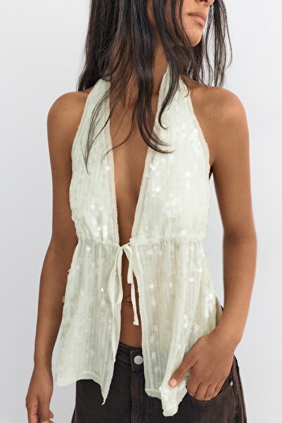 Pull & Bear Pullu halter top