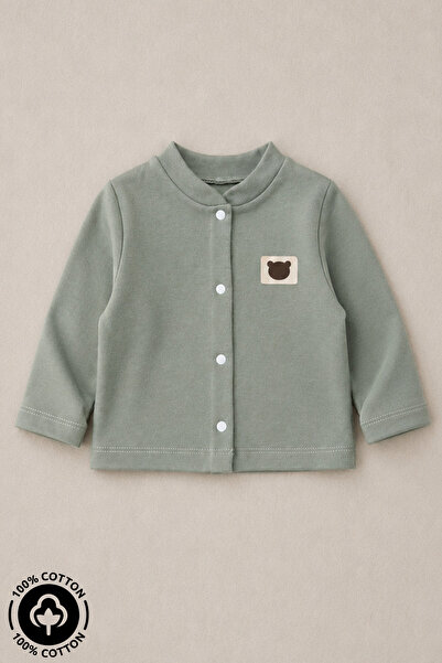 Miniel Unisex Bebek Ayıcık Arma Detaylı %100 Pamuklu 3-12 Ay Mevsimlik Penye ...