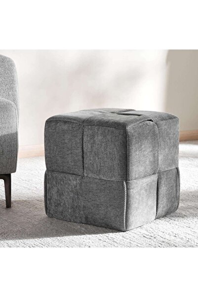 PAN HOME مقعد جريتا المنسوج 40x40x41 سم - رمادي