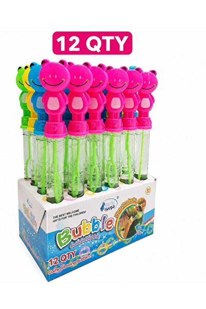 BLUE BIRD Frog Bubble Wand Toy for Kids - 12 PCS Cute Smiling Frog Colored Bu...