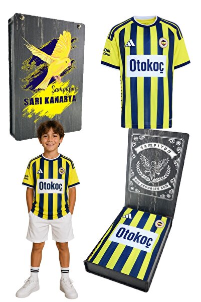 Fenerbahçe ORİJİNAL LİSANSLI 26/27 SEZON SARI-LACİVERT ÇOCUK FORMA UV KUTU