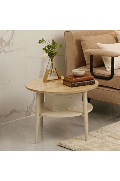 Danube Home طاولة جانبية مستديرة من ساكسوني | طاولة جانبية |   L60xW60xH45cm-...