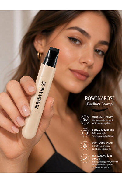 ROWENAROSE SIYAH- Suya Dayanıklı Çift Taraflı Eyeliner Damga Kalem Sağ Ve Sol Göz Uyumlu