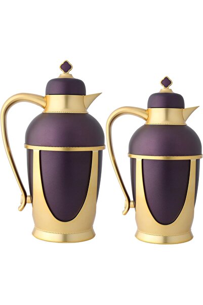 Generic Al Saif insulated metal thermos for coffee and tea, two pieces, size ...