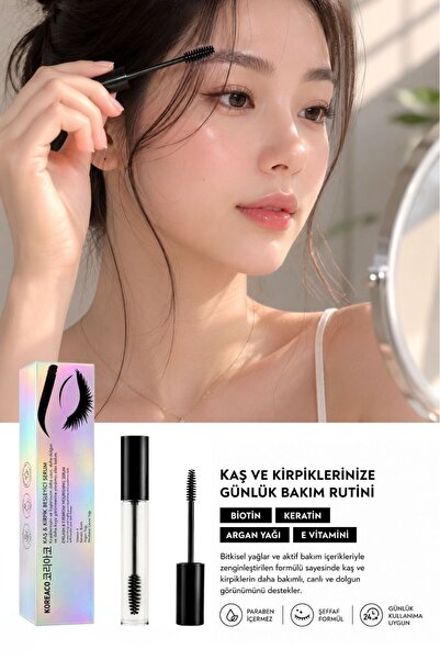 KOREACO Kaş Kirpik Serumu | Biotin Keratin Argan Yağı E Vitamini İçeren Bakım Serumu