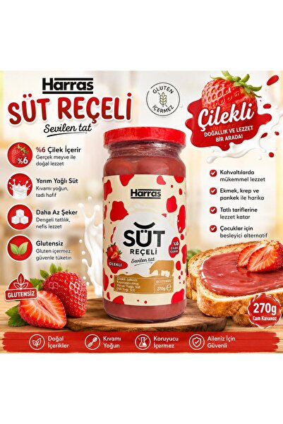 Harras Glutensiz Çilekli Süt Reçeli 270 g