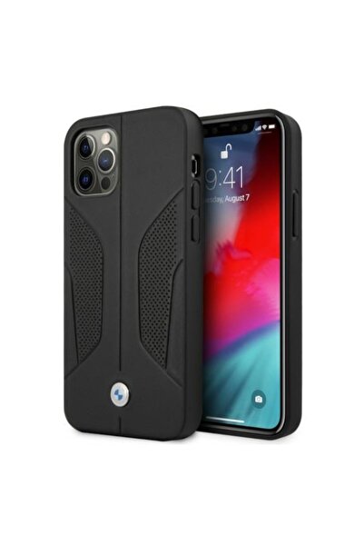 BMW Husă BMHCP12MRSCSK din piele cu părți perforate, pentru Apple iPhone 12/1...