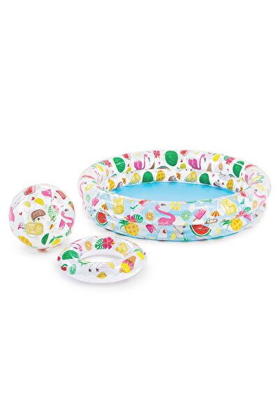 Intex Set gonflabil inel de piscină și mingi 122 x 25 cm 59460