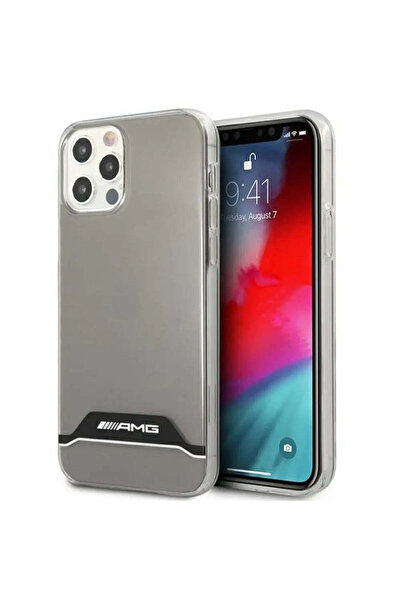MERCEDES Husă AMG Electroplate Negru&Alb pentru iPhone 12, 12 Pro - transparentă